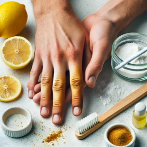 Tache jaune sur les mains tabac
